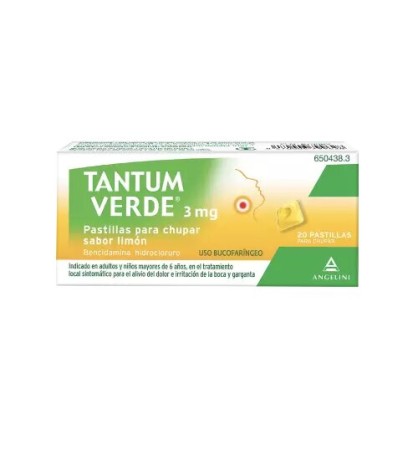 TANTUM VERDE 3 MG 20 PASTILLAS LIMON