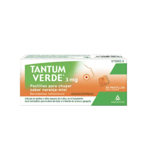 TANTUM VERDE 3 MG 20 PASTILLAS SABOR NARANJA