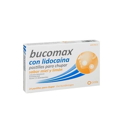 BUCOMAX LIDOCAINA 24 PASTILLAS CHUPAR MIEL LIMON