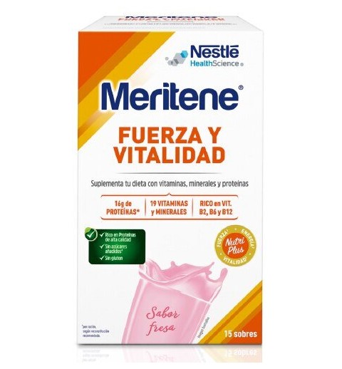 MERITENE FUERZA Y VITALIDAD 15 SOBRES FRESA