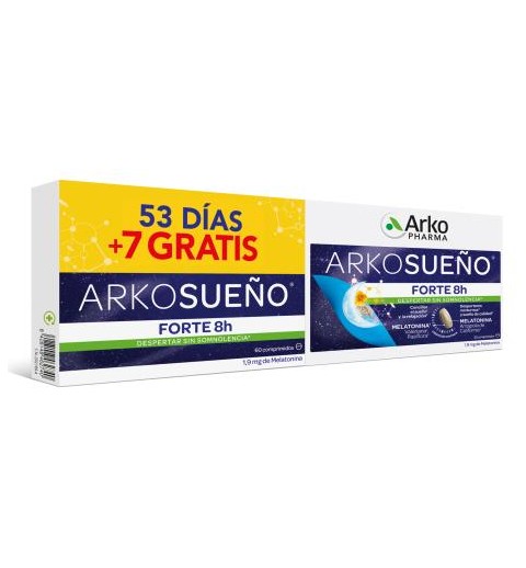 ARKORELAX SUEÑO FORTE 8H PACK 2 UNIDADES 30 COMPRIMIDOS BICAPA PACK