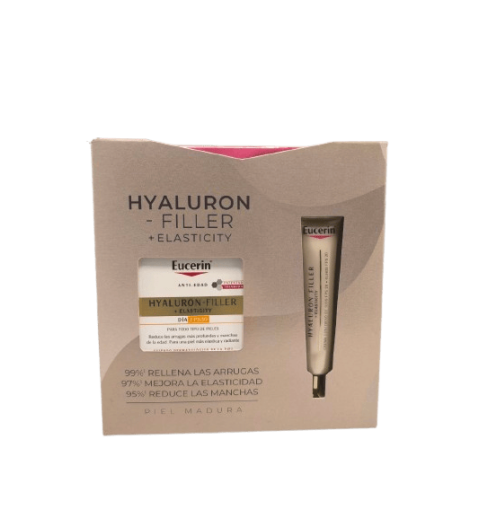 EUCERIN HYALURON FILLER + ELASTICITY PACK DIA SPF 30 + CONTORNO OJOS