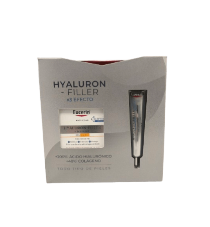 EUCERIN HYALURON FILLER EFFECT PACK CREMA DIA SPF 30 + CONTORNO OJOS