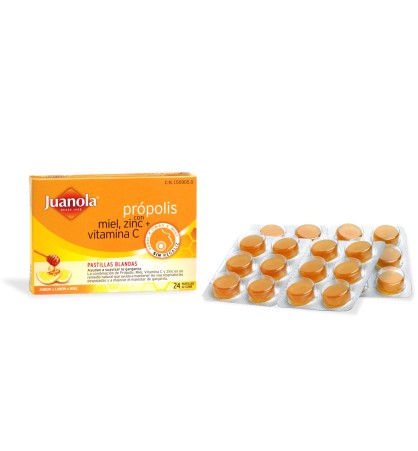 JUANOLA PROPOLIS PASTILLAS BLANDAS VIT C ZINC MIEL Y LIMON